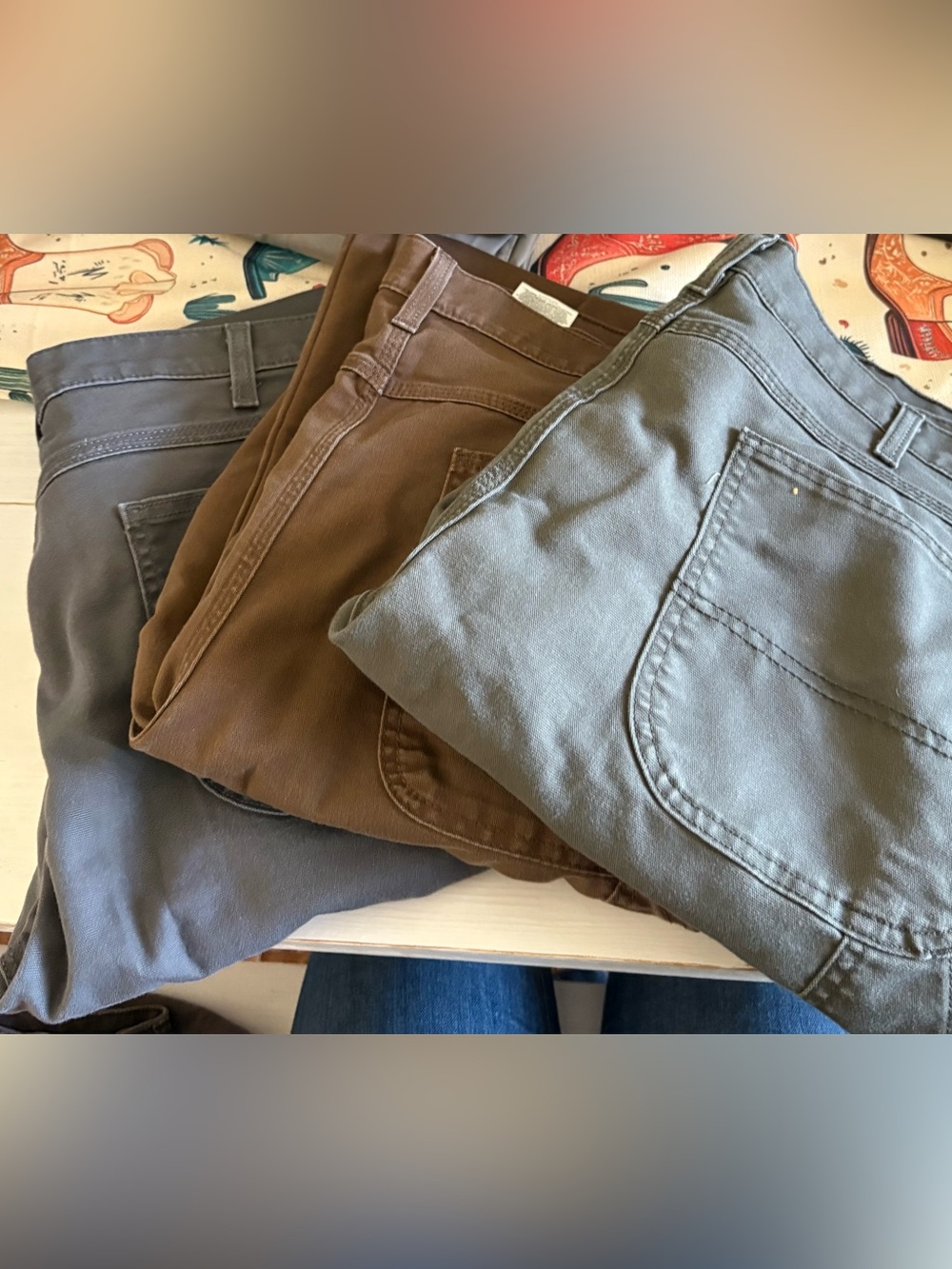 Dickies Men's Cargo Pants Trio in Gray, Brown, and Olive